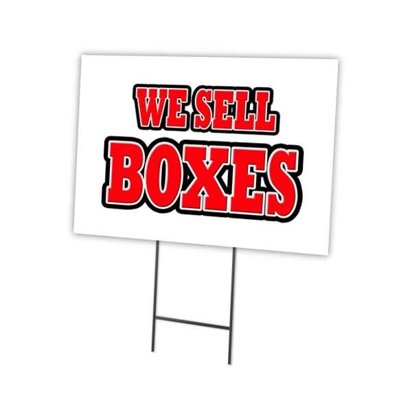 We Sell Boxes Yard Sign & Stake outdoor plastic coroplast window, C-1216-DS-We Sell Boxes